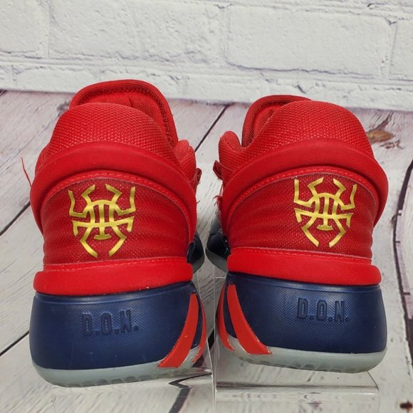 Adidas Youth Size 4.5 Red D.O.N. Issue 2 Spider Man Basketball Shoes - Picture 8 of 9